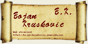 Bojan Krušković vizit kartica